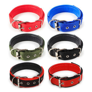 Kerah anjing empuk lembut 9 warna kerah anjing nilon awet dapat diatur dengan cincin D logam dan gesper - Product Image 2