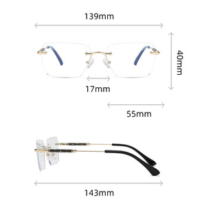 <span class=keywords><strong>Occhiali</strong></span> da uomo ultraleggeri senza montatura in metallo <span class=keywords><strong>con</strong></span> <span class=keywords><strong>lenti</strong></span> in PC e motivo geometrico; Montature per <span class=keywords><strong>occhiali</strong></span> da vista <span class=keywords><strong>con</strong></span> blocco della <span class=keywords><strong>luce</strong></span> <span class=keywords><strong>blu</strong></span> - Product Image 3