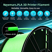 Filament d'imprimante 3D PLA de haute qualité qui brille dans le noir, 1,75 mm, écologique, non toxique, FDM Newmars3dp, 1 kg/rouleau