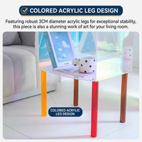 Table de Chevet Moderne en Acrylique en Gros, Petite Table d'Appoint pour Hôpital, Appartement, Salle de Bain, Chambre - Couleur et Taille Personnalisables, Convertible
