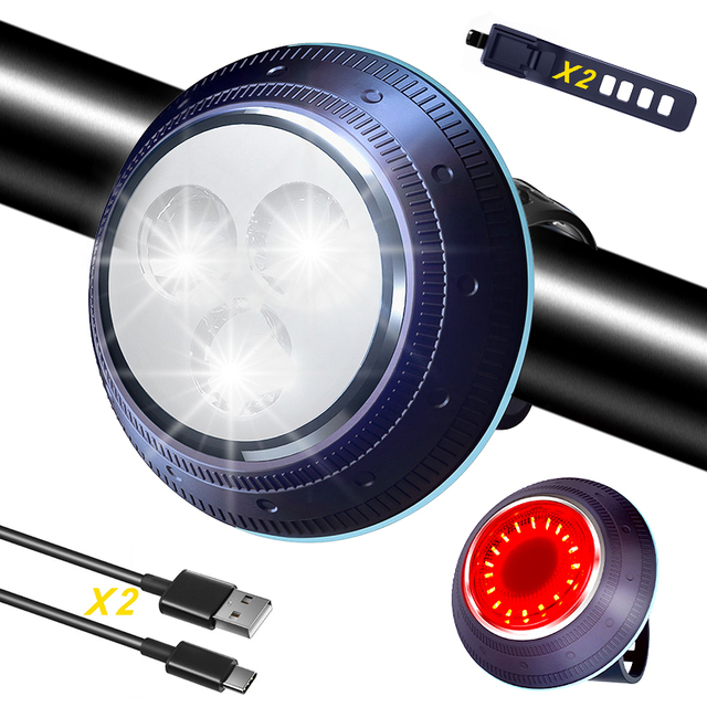 New Design USB Rechargeable Safety Warning IP66 Waterproof Mountain Handlebar Seat LED Rear Bicycle Light 4.5-60H+ Battery Life