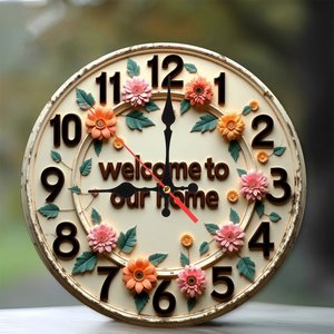 Round Wooden Wall <b>Clock</b> 25x25Cm Quiet <b>Movement</b> Home Corridor Living Room Decor - Product Image 1