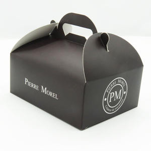 Cajas <span class=keywords><strong>de</strong></span> Regalo <span class=keywords><strong>de</strong></span> papel <span class=keywords><strong>de</strong></span> comida gable con logotipo personalizado, mini embalaje para Tartas, macarrones, huevos <span class=keywords><strong>de</strong></span> Pascua, con mango - Product Image 1