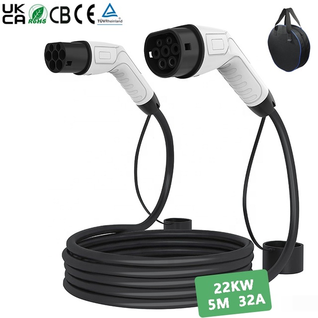 Fast EV Charge Cable Assembly Spring Wire 16A3 2A 3.5kw 7KW 11kw 22KW Electric Car Charging Cable