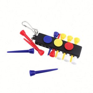 Support de tees de golf noir personnalisé avec 12 emplacements pour tees et 3 emplacements pour marqueurs de balle, accessoire porte-clés pour sacs de golf, lot de 1 - Product Image 4