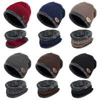Bonnet-écharpe polaire d'hiver épais et chaud en laine tricotée pour hommes et femmes, idéal pour le cyclisme, le ski et la protection contre le froid, avec masque de cou intégré