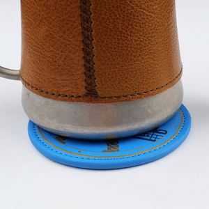 แผ่นรองแก้วหนัง PU แบบเรียบ พิมพ์โลโก้ลายนูนตามสั่ง สำหรับร้านอาหาร คาเฟ่ ครอบครัว แผ่นรองแก้วระดับไฮเอนด์ - Product Image 4