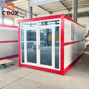 Casa Contenedor Plegable Prefabricada Cbox, Fácil de Ensamblar, con Marco Rojo, para Oficina Moderna, Clínica o Tienda - Product Image 2
