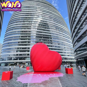Globo Inflable Gigante de PVC con Forma de Corazón Rojo para Exteriores, Decoración de San Valentín, Fiestas, Eventos, Bola de Espejos, Navidad, 8-10 pies, <span class=keywords><strong>Waha</strong></span> - Product Image 1