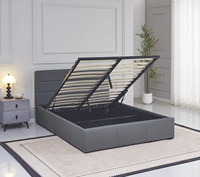 Lit double en bois rembourré avec cadre capitonné, collection 2026, design de créateur