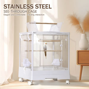 Hete Verkopende Vogelkooi Ijzeren Papegaaienkooi Doorzichtig Staande Vlucht Parkietkooi Voor Valkparkiet Wang Conure Lovebird Parkie - Product Image 1