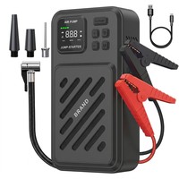 Démarreur de voiture Boltpower 1000A avec compresseur d'air, 10400mAh, booster de batterie portable 4-en-1, gonfleur de pneus, batterie externe