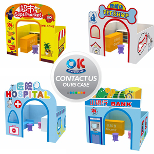 Trẻ em vai trò chơi nhà làng chủ đề thiết bị sân chơi trong nhà với vỏ mềm - Product Image 3