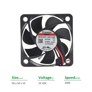 SUNON MF50102V1-1Q01C-A99 50*50*10 มม. 24VDC 0.92W พัดลมระบายความร้อนแบบแกนสำหรับตู้ควบคุม - Product Image 2