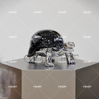 Statue de tortue de luxe en chrome argenté pour sculpture artistique, modèle en résine chromée en forme de dollar, décoration d'intérieur