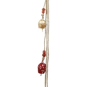 Elegant <b>5</b> Cluster <b>Iron</b> Hanging Bells Handmade Red Golden Wind Chimes for Indoor Outdoor Home Decor and Wedding Balcony - Product Image 3