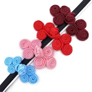 Custom Handmade Nylon Cheongsam Frog Buttons Knot Fastener Chinese Knot Buttons for Clothing Crafts Packing Box