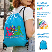 Sacs à cordon avec logo imprimé personnalisé, polyester, nylon, imperméable, sac à dos promotionnel personnalisé en maille, sac de sport 210D