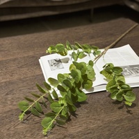 Feuilles d'eucalyptus imprimées en 3D à cinq branches, fleurs artificielles en soie classiques pour décoration de mariage et de remise de diplôme, pour l'intérieur des hôtels et des maisons