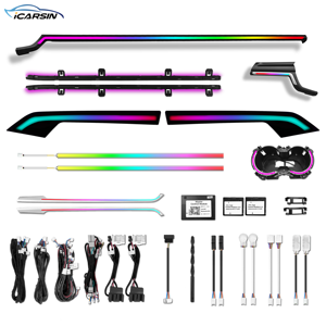 Kit d'éclairage d'ambiance symphonique dynamique coloré iCarsin pour <span class=keywords><strong>Audi</strong></span> A5 coupé deux portes B9 Kit d'accessoires de garniture de lumière <span class=keywords><strong>LED</strong></span> intérieure - Product Image 1