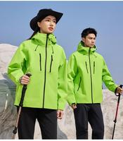 Vêtement de randonnée unisexe personnalisé à coque rigide, fermeture éclair, coutures scellées, imperméable, coupe-vent, respirant, manteau d'automne/d'hiver pour l'extérieur