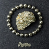 Bracelet unisexe en perles de pyrite naturelle, forme diamant irrégulière, facettes, enfilé de perles