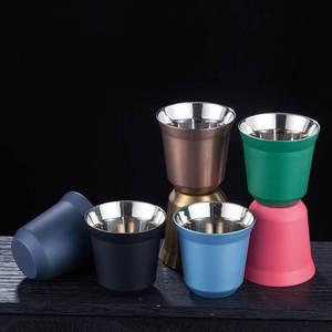 Mug à espresso en acier inoxydable à double paroi personnalisé de 80 ml et 160 ml, tasses <span class=keywords><strong>Nespresso</strong></span>, lot de 2 - Product Image 6
