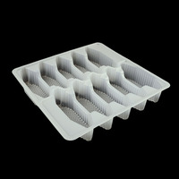 10 grilles plateau de boulettes en plastique jetable écologique PP boîtes divisées rectangulaires pour l'emballage de gâteaux de bonbons alimentaires