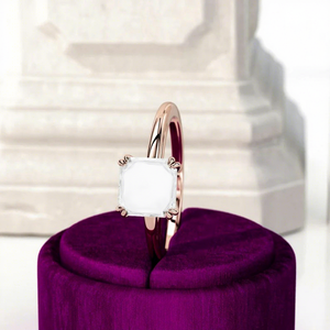 Bague de fiançailles solitaire en diamant de laboratoire taille Asscher de 2 carats, or blanc 18 carats, certifiée IGI, largeur 1,6 mm, bijoux pour femmes - Product Image 3