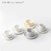 Ensemble théière et tasses en porcelaine fine de luxe avec logo personnalisé pour café
