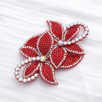 Applique en tissu à coudre Selina Crystal, motif fleur colorée 3D avec strass, pour chaussures, sacs, chapeaux et accessoires vestimentaires