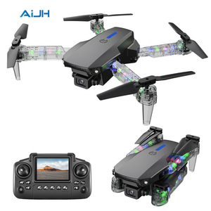Aijh E88 rc <span class=keywords><strong>Quadcopter</strong></span> với ánh sáng đầy màu sắc mát mẻ 6-trục Con quay hồi chuyển ống kính kép người mới bắt đầu màn hình điều khiển từ xa bay không người lái - Product Image 1