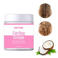Crème coiffante pour cheveux à la noix de coco 8,5 oz, crème réparatrice hydratante sans rinçage pour les boucles