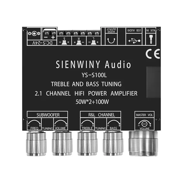 YS-S100L50W * 2 100W 2.1 Subwoofer Amplifier Board 3 Channel CS8673E Bluetooth 5.1 DIY Home Audio Stereo Subwoofer Amplifier Boa