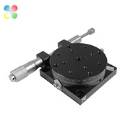 C & K-plataforma rotativa Manual de 100x100mm para escenarios, plataforma de eje R con cabezales de micrómetro para instrumentos de prueba