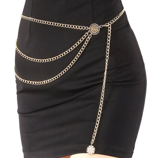 Fashion Alloy Gold Plated Religious Belly Chain Anniversary Adults Hip Hop Punk Love Body Jewelry Accessories