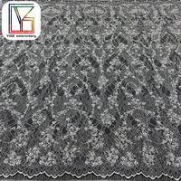 Tissu en dentelle Chantilly à sequins, tissu en dentelle perlée pour mariée, tissu en dentelle à cils pour robe de soirée élégante – Vente chaude