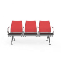 Banc d'attente commercial en aluminium pour hôpital et aéroport, modèle LS-535XB, moderne, 3 places, rembourré en mousse, non pliable