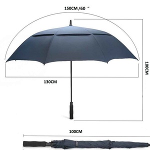 Free Sample 30" Inch Wholesale Uv protection Windproof Luxury Golf <b>Umbrella</b> Custom logo Double Layer Golf <b>Umbrella</b> Advertising - Product Image 4