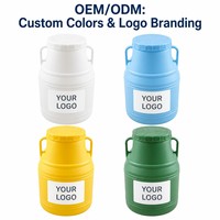 Bidon cylindrique en plastique HDPE de 50 L, résistant aux chocs, durable, de qualité alimentaire, recyclable, écologique, étanche, pour l'industrie alimentaire