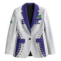 Blazer décontracté de l'équipe de baseball du Brésil pour le World Baseball Classic 2026, impression intégrale personnalisée, veste de costume en polyester pour homme, bouton unique