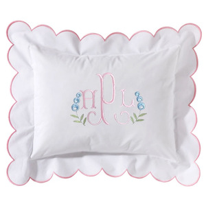 Federe Ricamate Bianche per Cameretta Neonato <span class=keywords><strong>con</strong></span> <span class=keywords><strong>Bordo</strong></span> Smerlato 12x16 Pollici Supporto per <span class=keywords><strong>Cuscino</strong></span> Personalizzabile <span class=keywords><strong>con</strong></span> Monogramma - Product Image 3