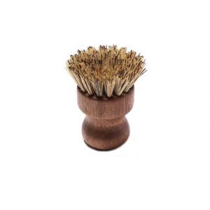Acacia Wood Round Mini Dish <b>Brush</b> Natural <b>Scrub</b> Cleaning <b>Brushes</b> for Pots Pans & Vegetables Durable Palm Pot Scrubber - Product Image 3