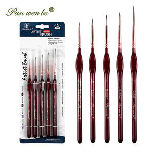 Panwenbo Ensemble de 5 pinceaux miniatures pour détails fins, modèles, pinceaux à pointe fine pour la <span class=keywords><strong>peinture</strong></span> acrylique, les modèles, l'artisanat, les pierres - Product Image 1