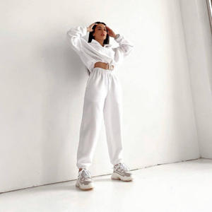 Abito sportivo Casual a due pezzi con logo personalizzato maglione a maniche lunghe autunnale + <span class=keywords><strong>pantaloni</strong></span> da <span class=keywords><strong>jogger</strong></span> abbigliamento quotidiano - Product Image 2