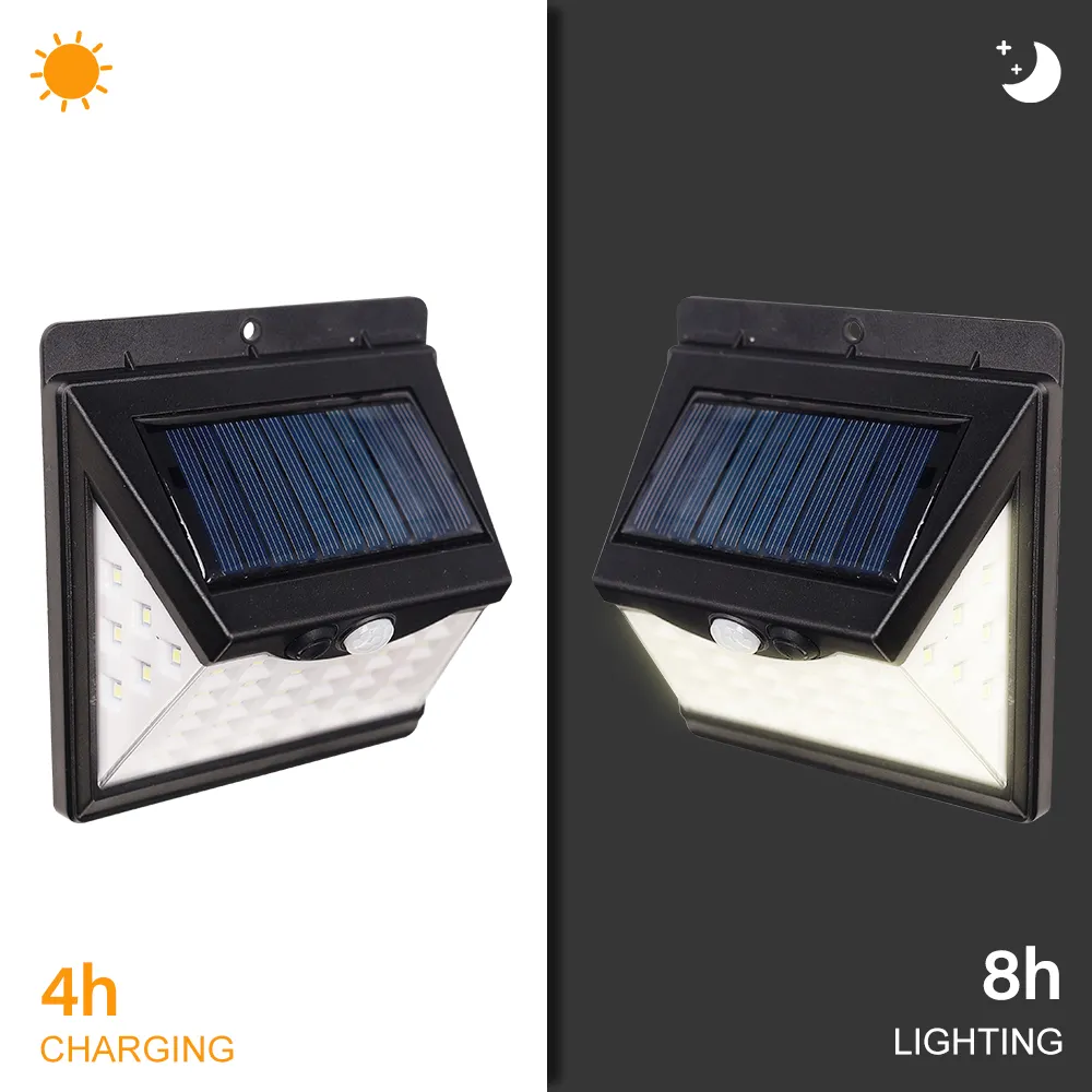 Gebosun 20 LED Outdoor Waterproof Motion Sensor Solar Deck Powered Wall Lamp Landscape Street Lighting Solar Garden Lights