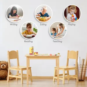 Wooden Children's Furniture Set Preschool Tables And Chairs For Daycare Center Kindergarten Classroom