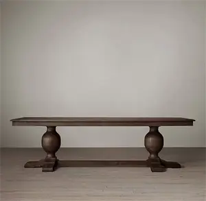 Mobili su misura in legno massello Francese retrò fare vecchio tavolo da pranzo rettangolare