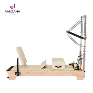 Benutzer definierte Pilates Maschine Eiche Holz Reformer mit halb erhöhtem Bett Pilates Ausrüstung Pilates Reformer Tower