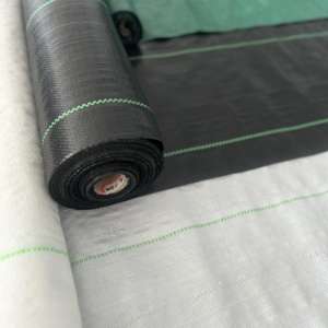 Toile anti-mauvaises herbes durable, tissée en PP haute résistance, noire, protection du <span class=keywords><strong>sol</strong></span> anti-UV, tissu de couverture pour jardin. - Product Image 1